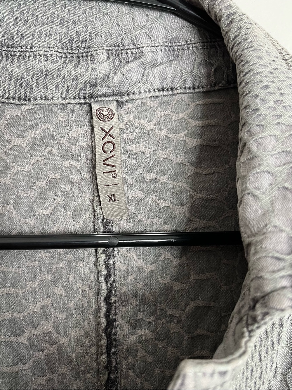 XCVI Textured Gray Button-Front Jacket - Picture 3 of 5